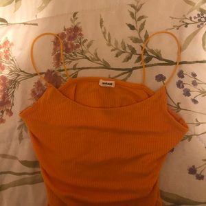 Orange garage string bodysuit
